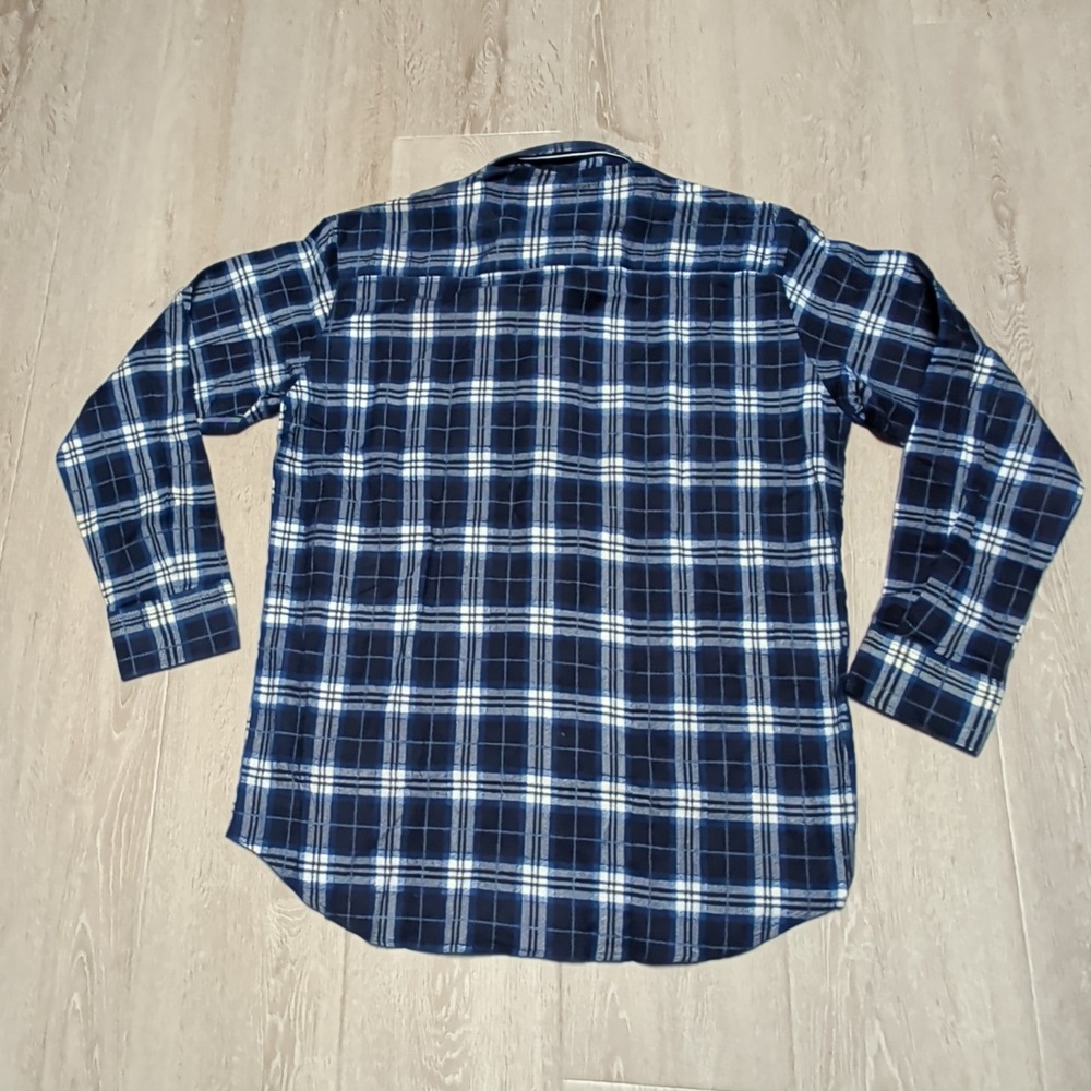 New Vintage Dickies Woodsman Flannel Shirt Mens M Blue Plaid Cotton Long Sleeve - Picture 3 of 5